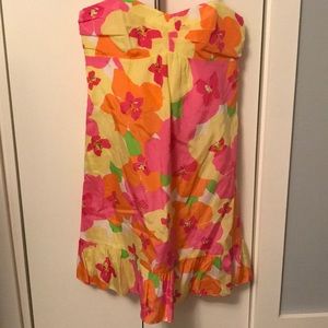 Lilly Pulitzer strapless silk/cotton blend dress 4
